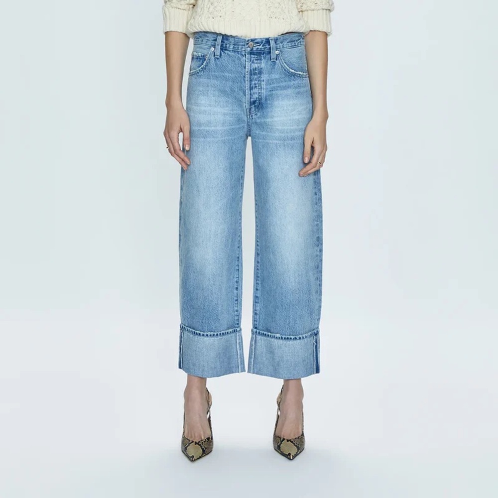 Pistola Ryder High Rise Cuffed Jeans Essex Wash Size 26 Light Wash Straight Leg